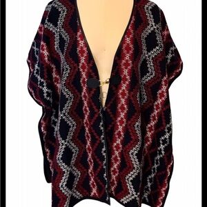 Tommy Hilfiger Red and Navy Poncho